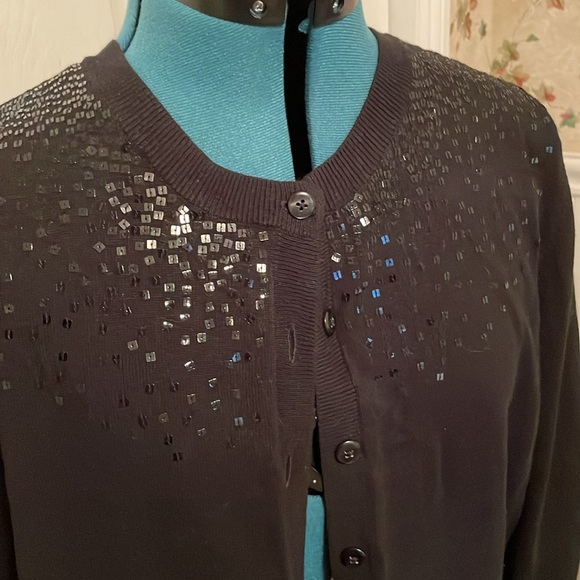Women’s Gap cardigan sweater, black with sequins, size XXL. Cover/shrug - Picture 2 of 6